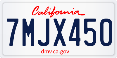 CA license plate 7MJX450