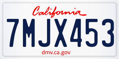 CA license plate 7MJX453