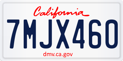 CA license plate 7MJX460