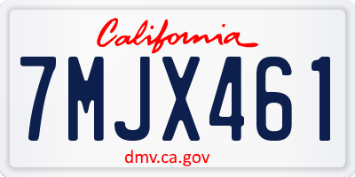 CA license plate 7MJX461