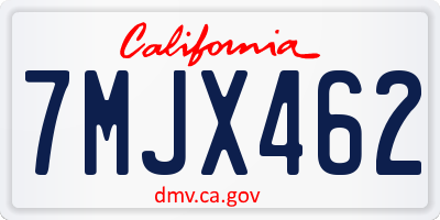 CA license plate 7MJX462