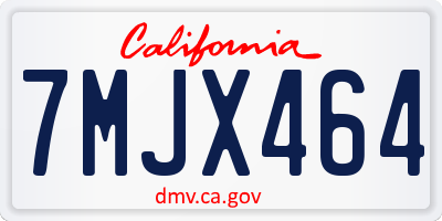 CA license plate 7MJX464