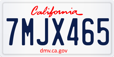 CA license plate 7MJX465