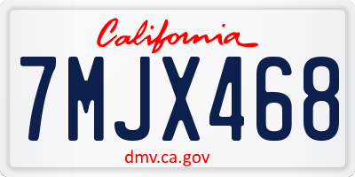 CA license plate 7MJX468