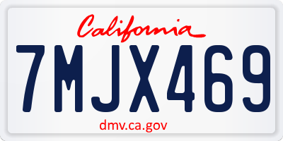 CA license plate 7MJX469