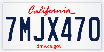 CA license plate 7MJX470