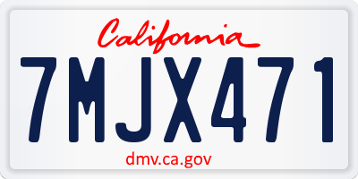 CA license plate 7MJX471