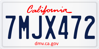 CA license plate 7MJX472
