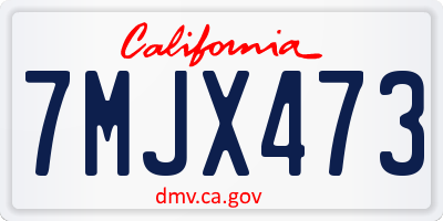 CA license plate 7MJX473