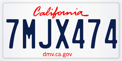 CA license plate 7MJX474