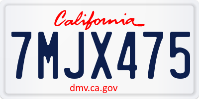 CA license plate 7MJX475