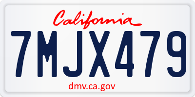 CA license plate 7MJX479