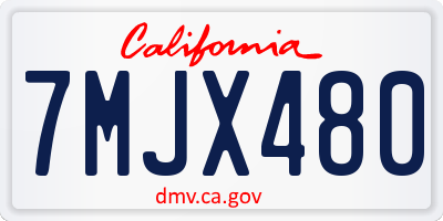 CA license plate 7MJX480