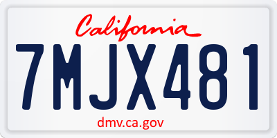 CA license plate 7MJX481