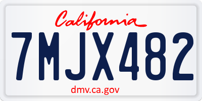 CA license plate 7MJX482