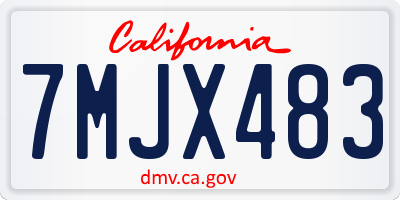 CA license plate 7MJX483