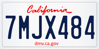 CA license plate 7MJX484