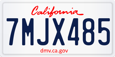 CA license plate 7MJX485