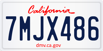 CA license plate 7MJX486