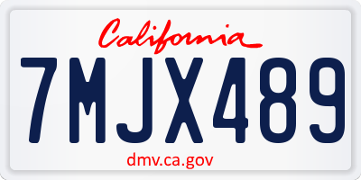 CA license plate 7MJX489
