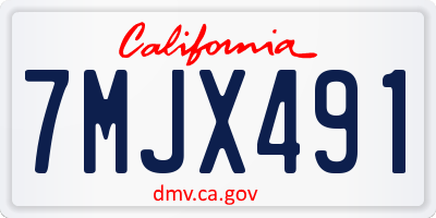 CA license plate 7MJX491