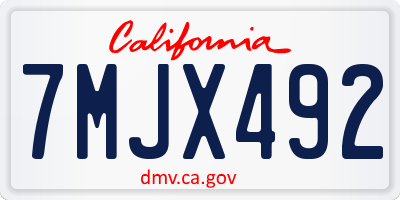 CA license plate 7MJX492