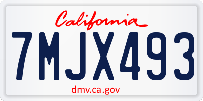 CA license plate 7MJX493