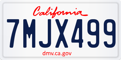 CA license plate 7MJX499