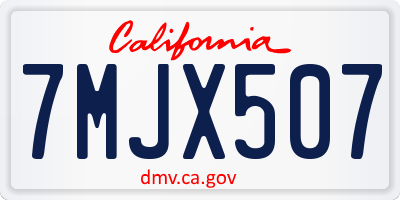 CA license plate 7MJX507