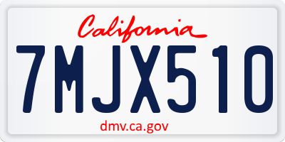 CA license plate 7MJX510