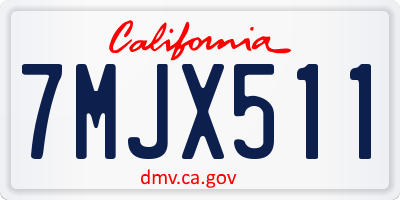 CA license plate 7MJX511