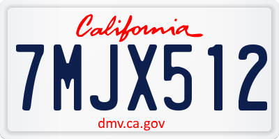 CA license plate 7MJX512