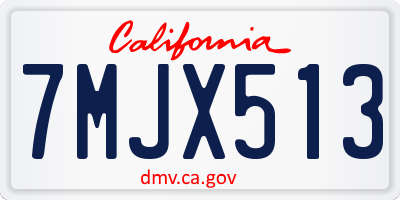 CA license plate 7MJX513