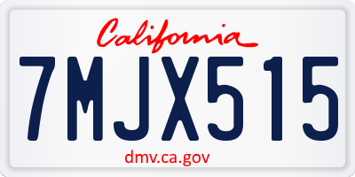 CA license plate 7MJX515