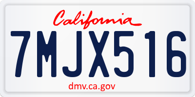 CA license plate 7MJX516