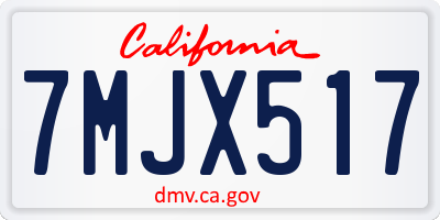 CA license plate 7MJX517