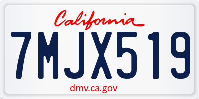 CA license plate 7MJX519
