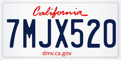 CA license plate 7MJX520