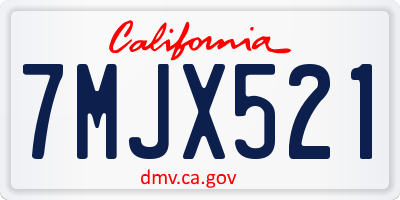 CA license plate 7MJX521