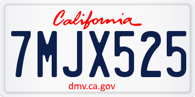 CA license plate 7MJX525