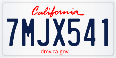 CA license plate 7MJX541