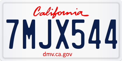 CA license plate 7MJX544