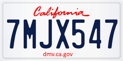 CA license plate 7MJX547