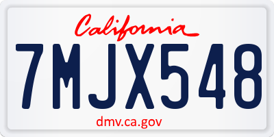 CA license plate 7MJX548