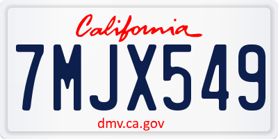 CA license plate 7MJX549