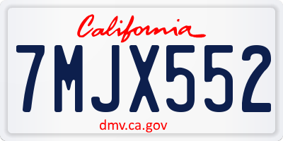 CA license plate 7MJX552