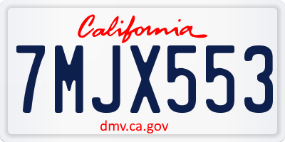 CA license plate 7MJX553