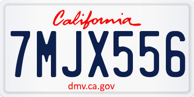 CA license plate 7MJX556