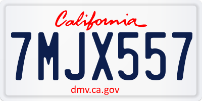 CA license plate 7MJX557