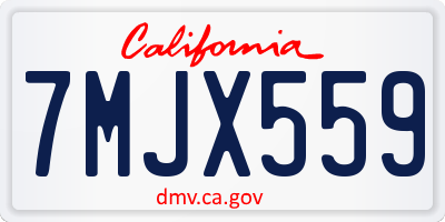 CA license plate 7MJX559